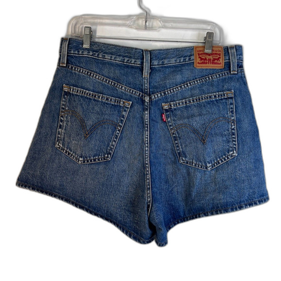 Levis High Waisted Mom Shorts Denim Jean Shorts Size 32 Non Destructed Everyday - Picture 9 of 10